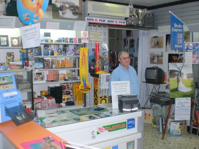 Shop and Helpful Proprietor where we bought a new camera.